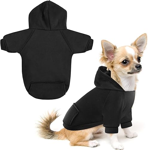 Idepet Sudaderas con capucha para perros pequeños, chaleco para perros pequeños, ropa de chihuahua, abrigo cálido, chaqueta de otoño para cachorros,