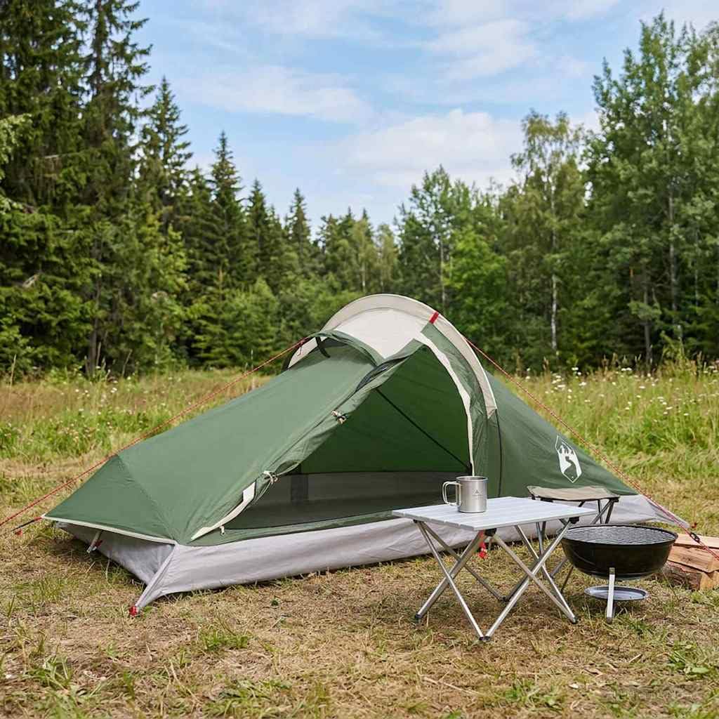 Tenda da Backpacking Verde 2 Persone | Poliestere 185T Impermeabile, Pali in Fibra di Vetro, Leggera 1,75 kg, 4 Stagioni