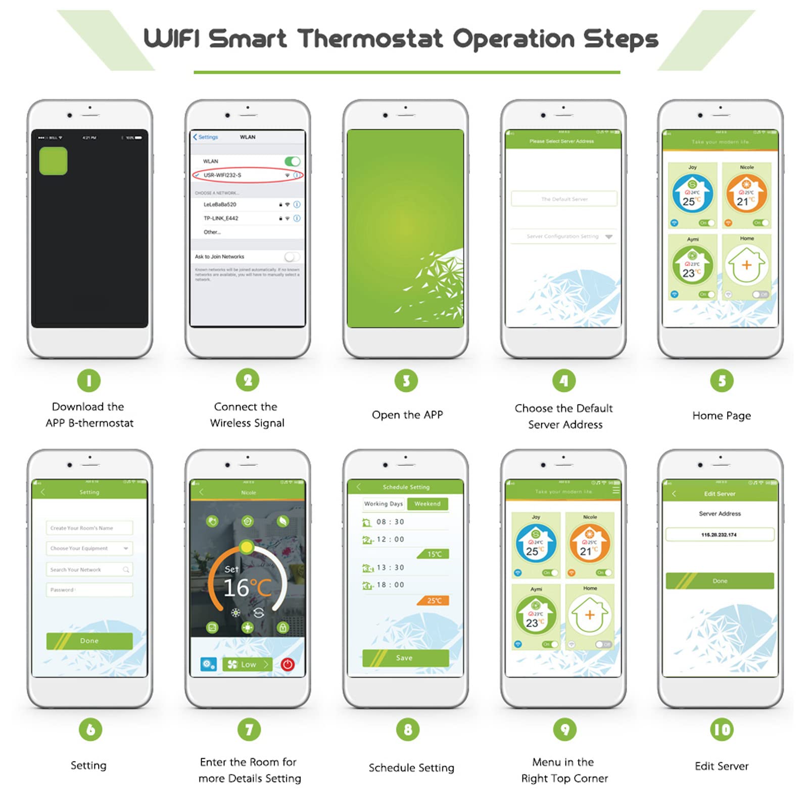 Termostato intelligente Wi-Fi, controllo vocale e design touch screen, per sistemi di riscaldamento elettrico, bianco, cavo sensore incluso