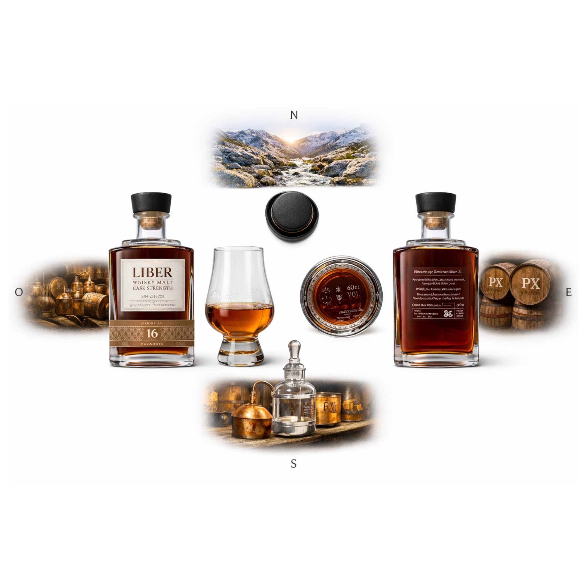 Whisky Premium 16 Años Cask Strength - Single Malt Español | 60% Vol | Edición Limitada Whisky para regalar