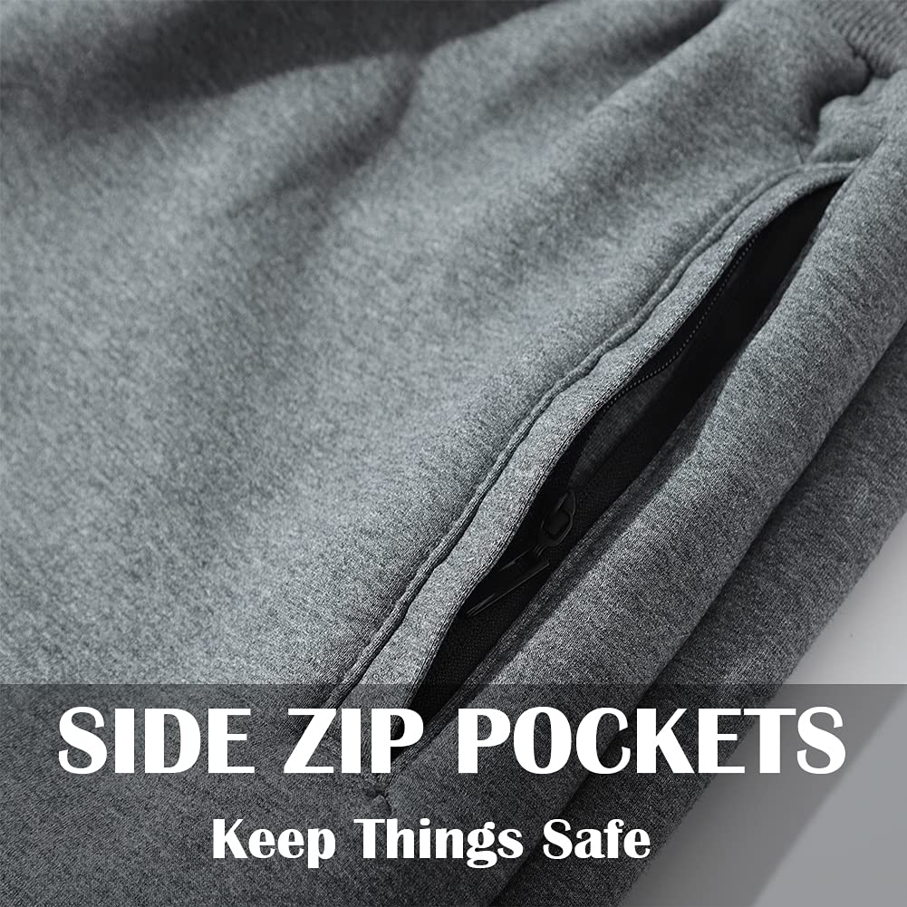 MACHLAB Men's Thermal Fleece Jogger Pants Sherpa Lined Sweatpants Winter Warm Thick Track Pants