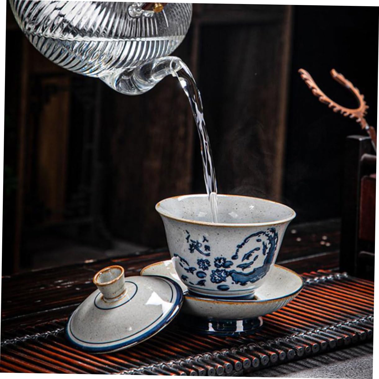 Mikinona 1satz Keramische Teeschale Im Vintage-stil Mit Unterteller Traditionelles Teeservice Für Stilvolles Teetrinken Für Teezeremonien Für Teeliebhaber