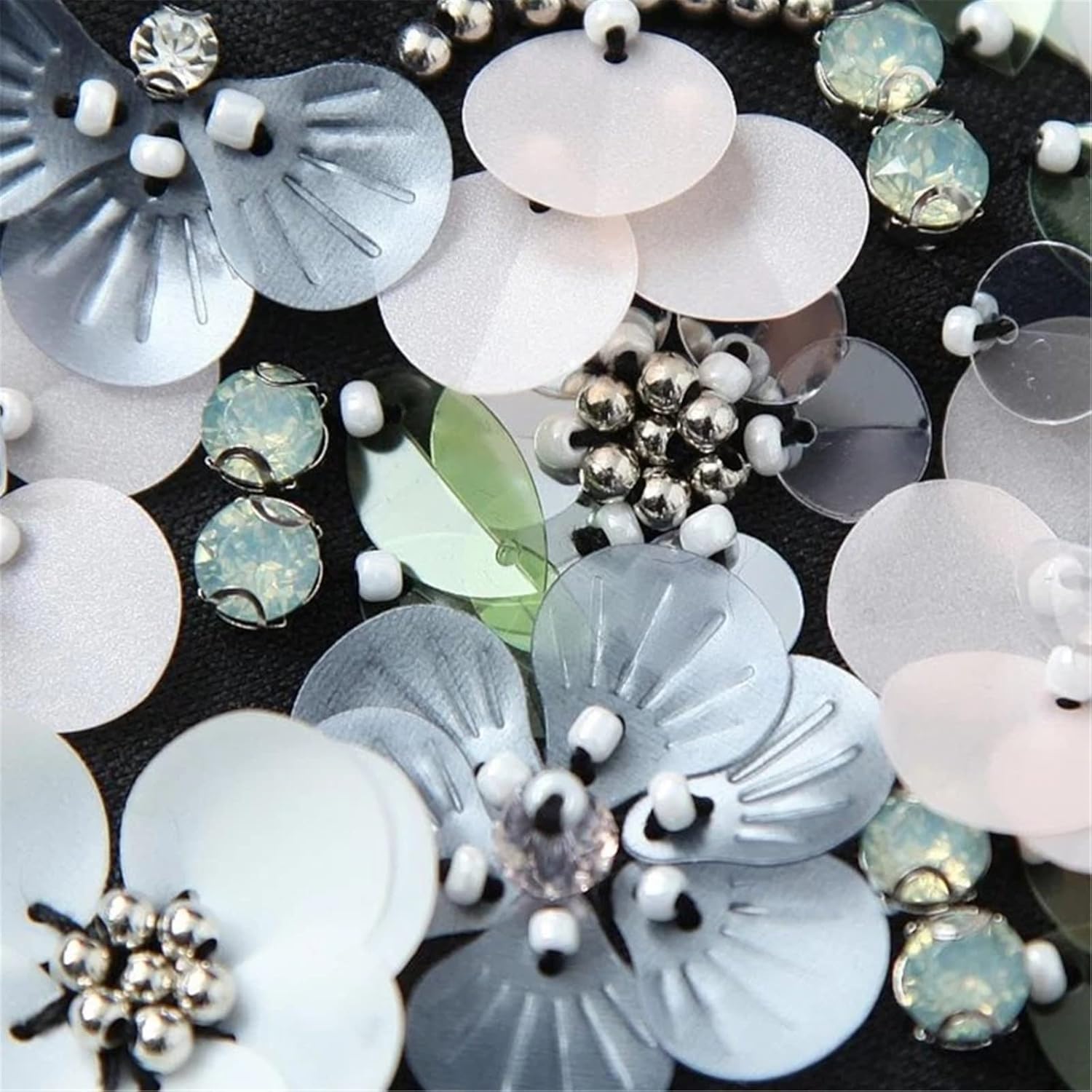 付け襟シリーズ - アゲハジュエルズWEB SHOP【Agehajewels Web Shop】 付け襟 女性エレガントなスパンコール花ラペル付け襟ビーズジュエリー取り外し可能なネックレスチョーカー服アクセサリー 着用が簡単(Bl