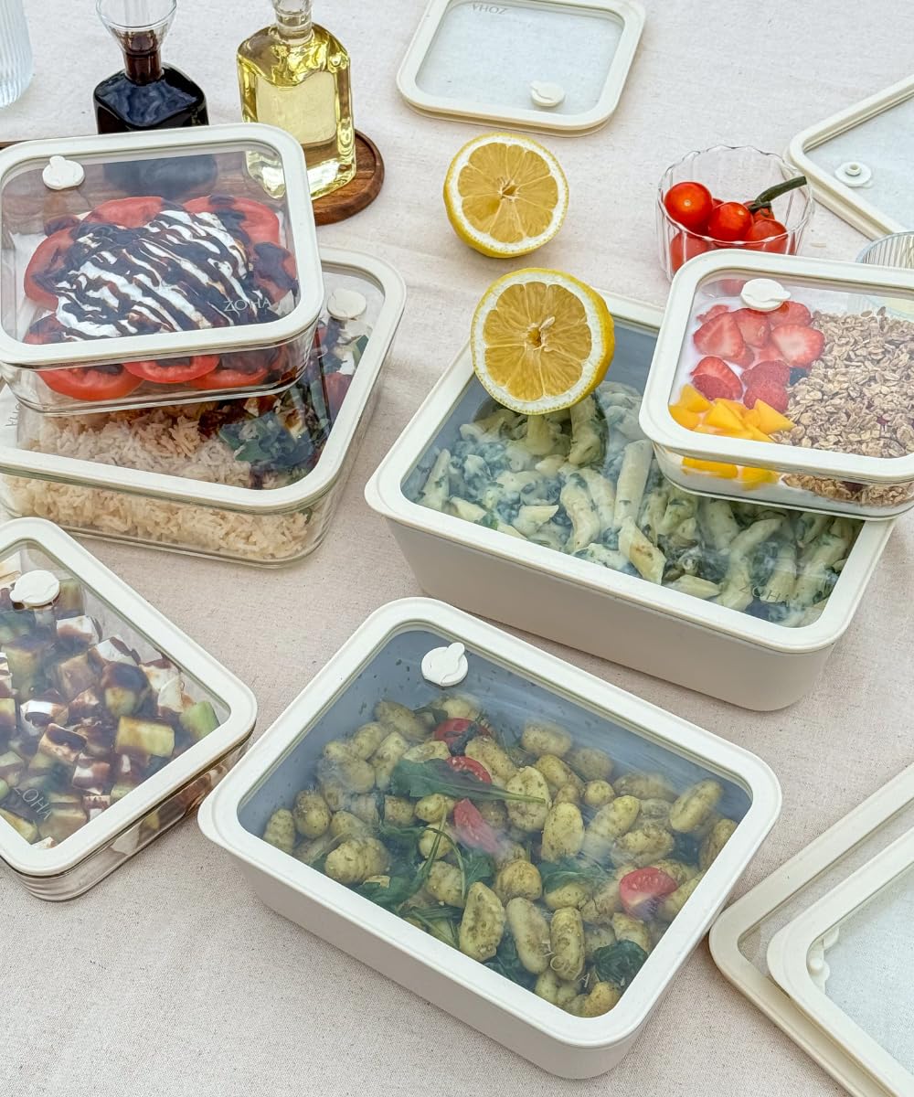 Zoha Frischhaltedosen Glas Set 3-teilig – Vorratsdosen Glas mit Deckel BPA-frei – luftdichtes Frischhaltedosen Set – mikrowellengeeignet & ofenfest – Glasbehälter für Meal Prep & Aufbewahrung