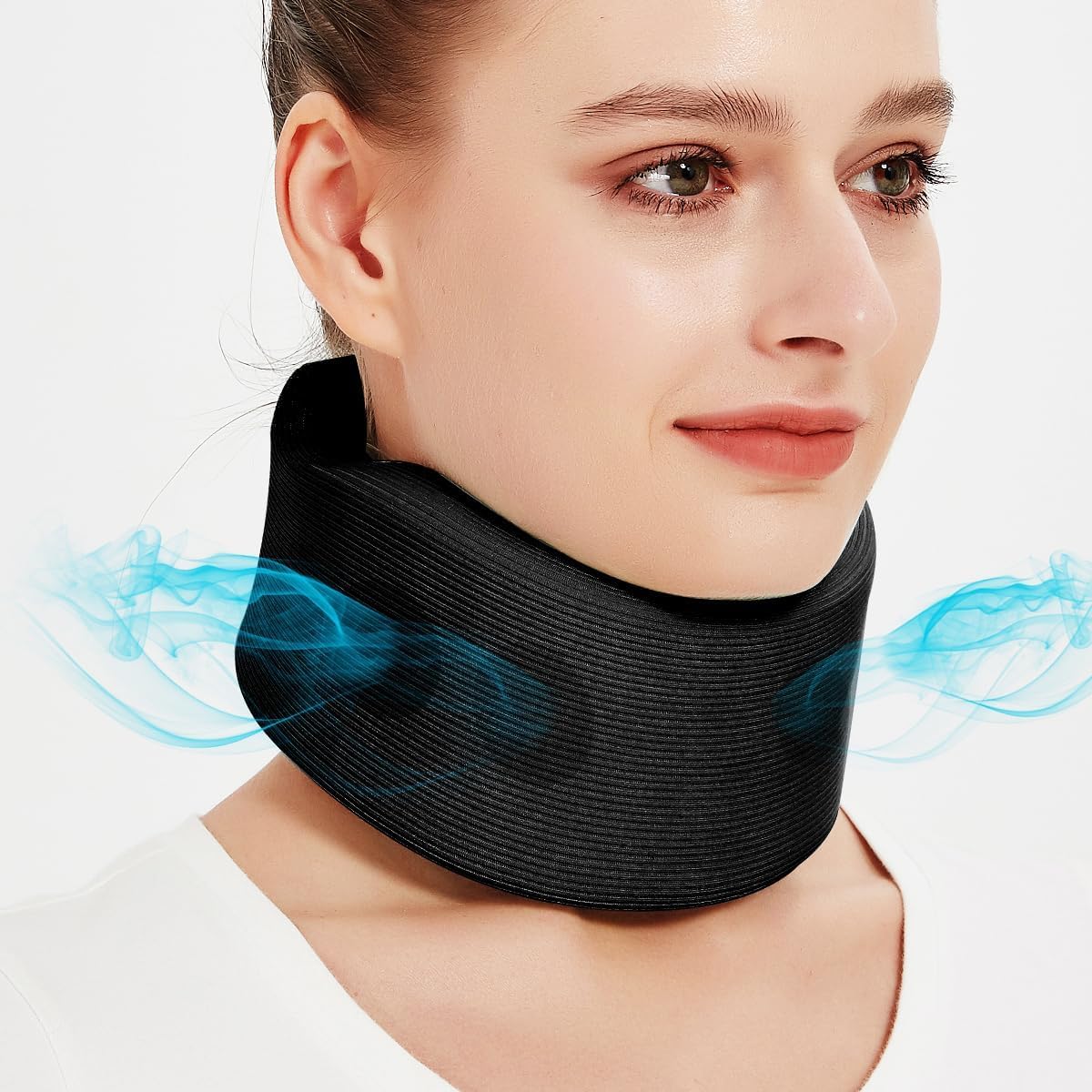 Khazna Soft Neck Brace Universal Cervical Collar, Neck Brace for Sleeping Foam Wraps Keep Vertebrae Stable for Relief of Cervical Spine Pressure M (45 * 8.5cm)