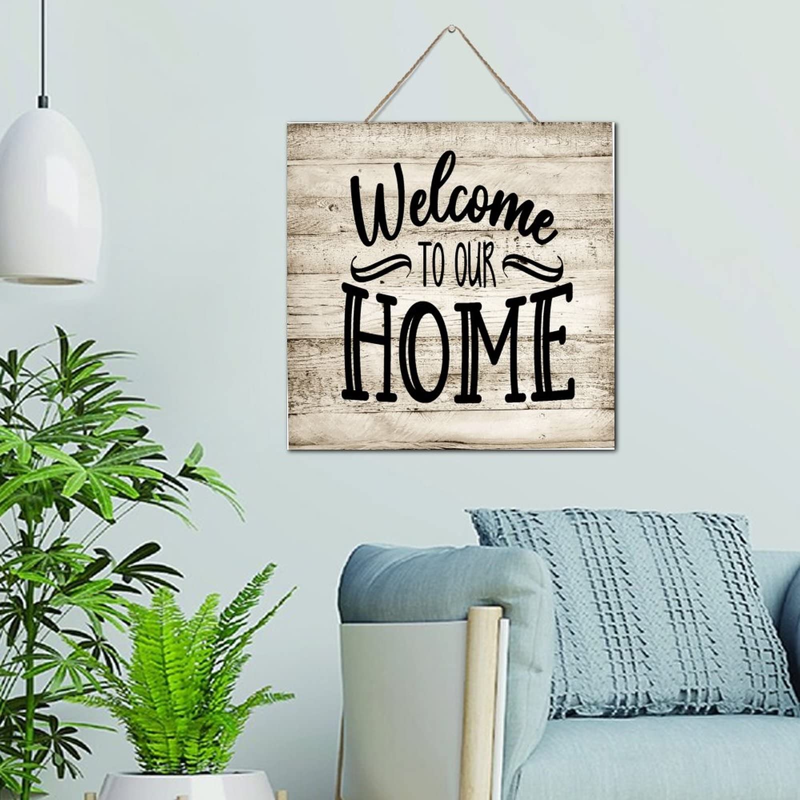 Panneau mural en bois Welcome to Our Home pour un accueil chaleureux en famille