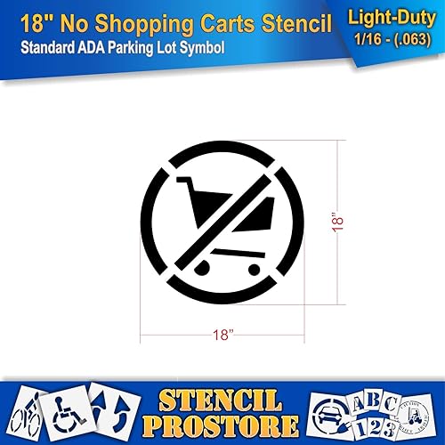 Miniatura 6 de Plantillas para pavimento, 18 pulgadas, sin símbolo de carrito de compras, 18 x 18 pulgadas