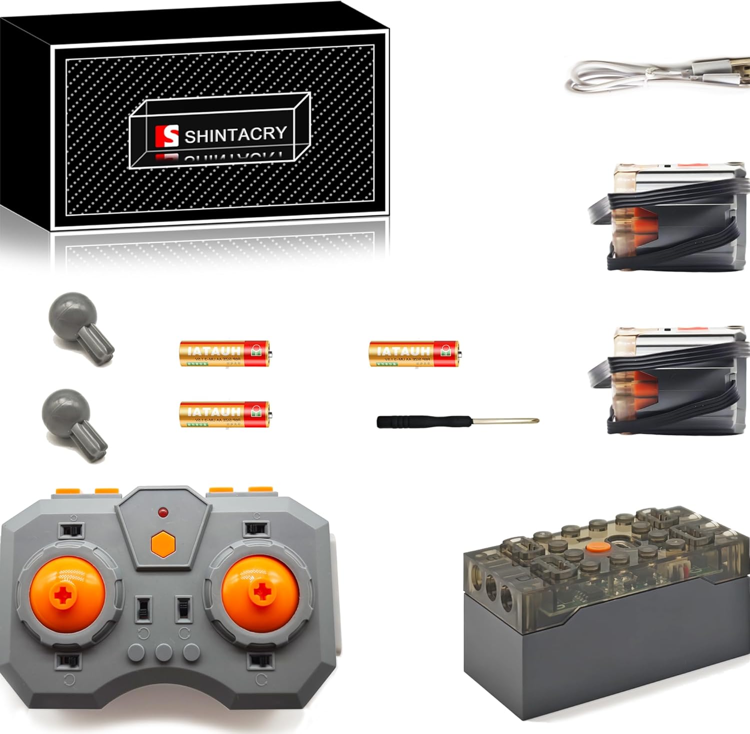 11-in-1 Power Functions High Speed L Motor, Variable Speed Remote Control, Rechargeable Lithium Battery Box Kit Compatible with Universal Technic Bricks Accessories, Adult, Programmable, MOC