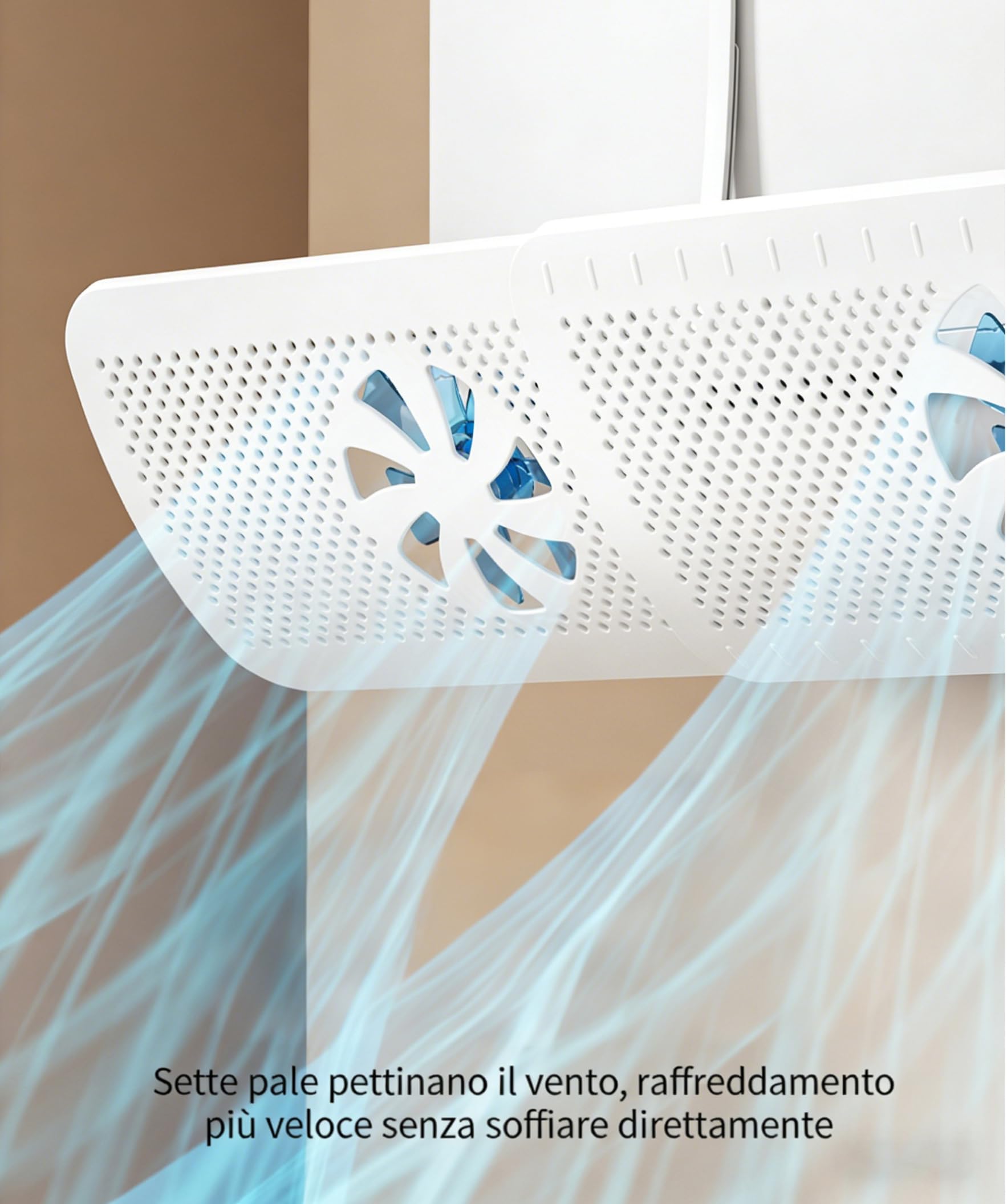 Deflettore per Condizionatore Universale Regolabile 52-86cm, Anti-flusso Diretto, Installazione Senza Attrezzi, per Condizionatori a Parete, Camera Letto Soggiorno Ufficio