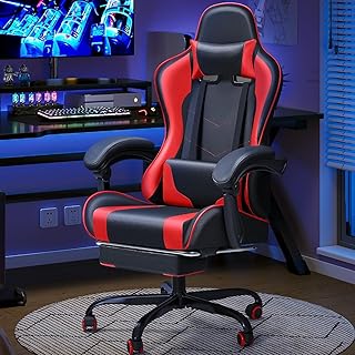VICTONE Gaming Chair, Ergonomic Computer Chair with Lumbar Massage Cushion, High Back Adjustable Swivel Video Game Chair w...