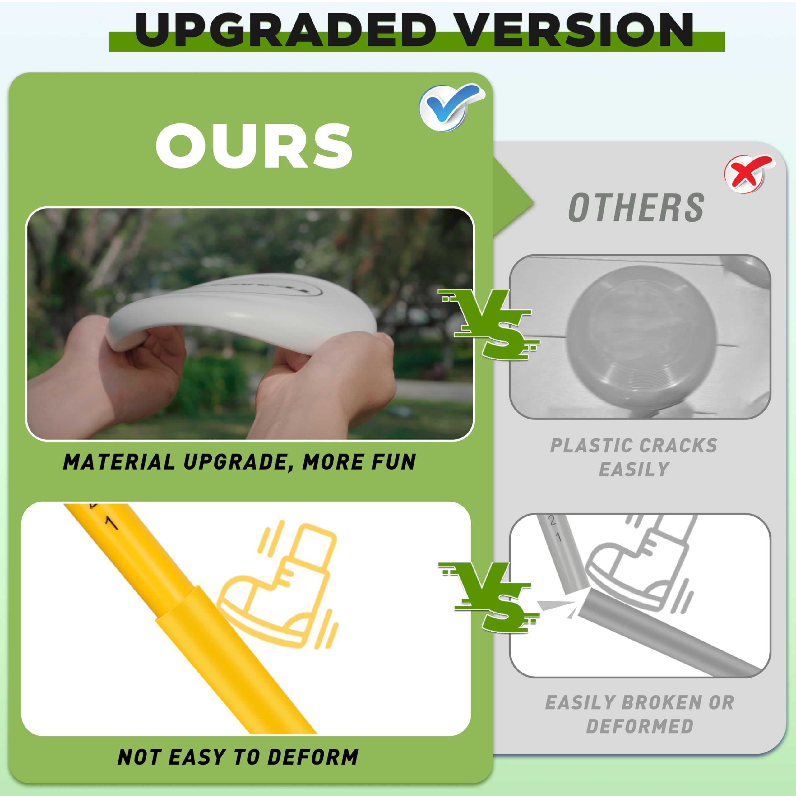 BOOSTEADY Disc Golf Set Spiel mit höhenverstellbaren Stangen und Punktezähler, Flaschenwurfspiel für Strand, Rasen und Camping, Hufeisenwerfen-Set für Partyspiele mit Familie und Freunden