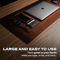 Vista 5 de STATIK TaskPad - Alfombrilla de mouse de cuero para escritorio, funda de escritorio grande impermeable en la parte superior de los escritorios, gran