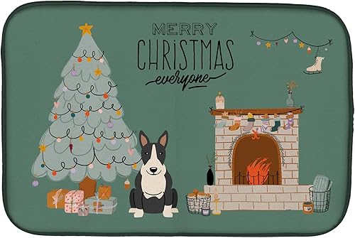 Miniatura 152 de Caroline's Treasures CK7824DDM - Tapete absorbente para secado de platos con diseño de bulldog inglés, rojo y blanco, para encimera de cocina, 14 x