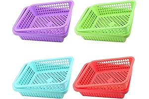 Jucoan Desk Organizer Basket with Holes for Classroom Storage
