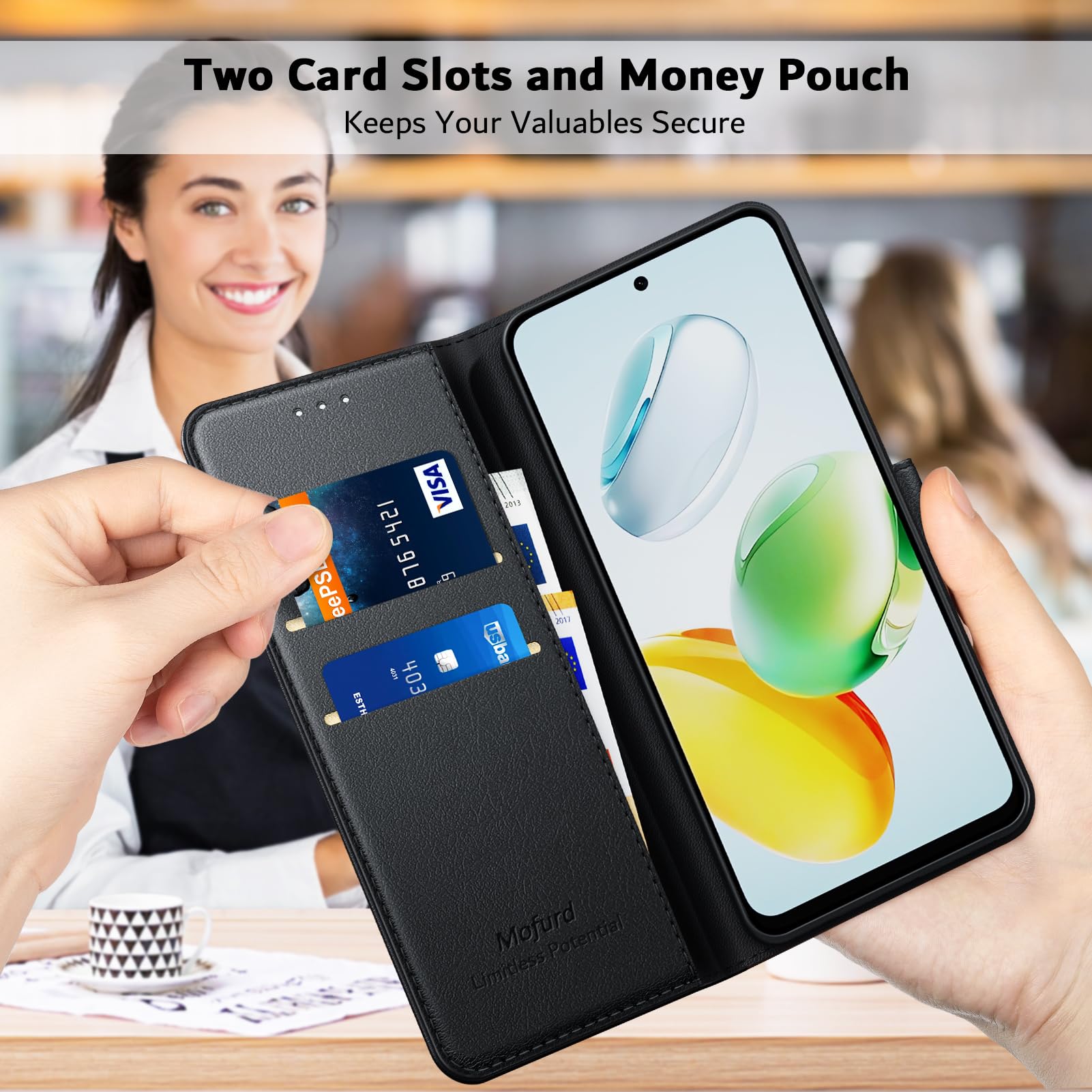 Custodia Con Slot Carte Custodia Portafoglio In Pelle Sintetica Per Honor 7S, Flip Case Con Slot Per Carte E Denaro - Nuova, Protezione 360°. Flip Case Pelle Sintetica - Foto 2