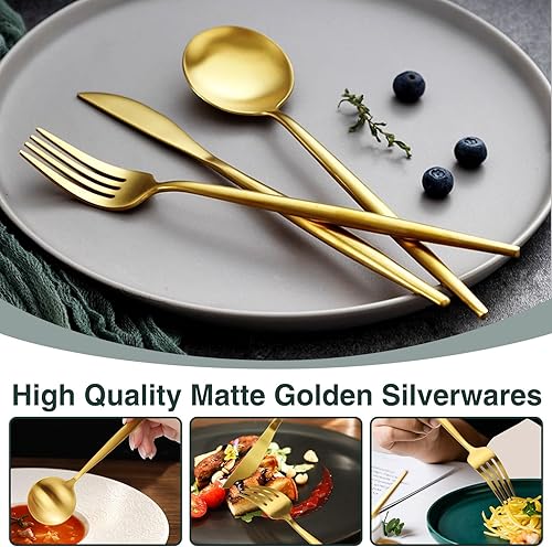 Miniatura 4 de Juego de cubiertos de acero inoxidable de 60 piezas, para 12 personas, incluye cuchillo tenedor, cuchara, utensilios para el hogar, restaurante,