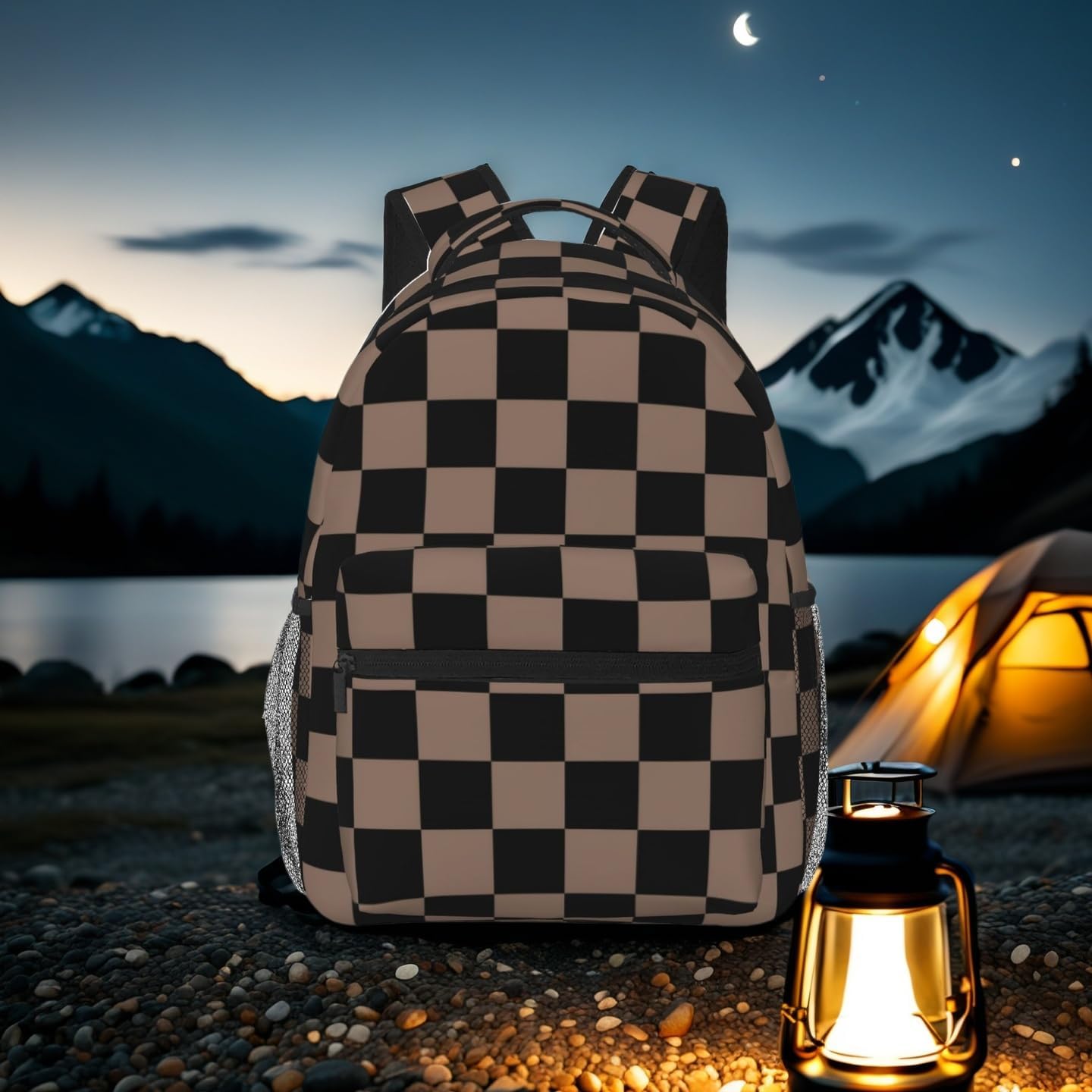 Crazy Bison Western Backpack for Women Boho Style Travel Backpack Purse Casual Daypack for Outdoor (#21-Khaki Checkerboard)