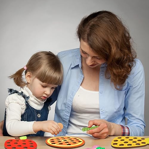 Miniatura 6 de ECam 6 piezas de juguetes con cordones para niños pequeños, juguetes de enhebrado de madera, actividad Montessori educativa y de aprendizaje para