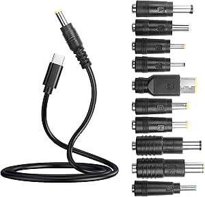 Kit 6 Adaptateurs USB-C Vers DC – 90° Inclinables, PD 5V/3A, Pour Ordinateur Portable, Routeur, Charge Mobile