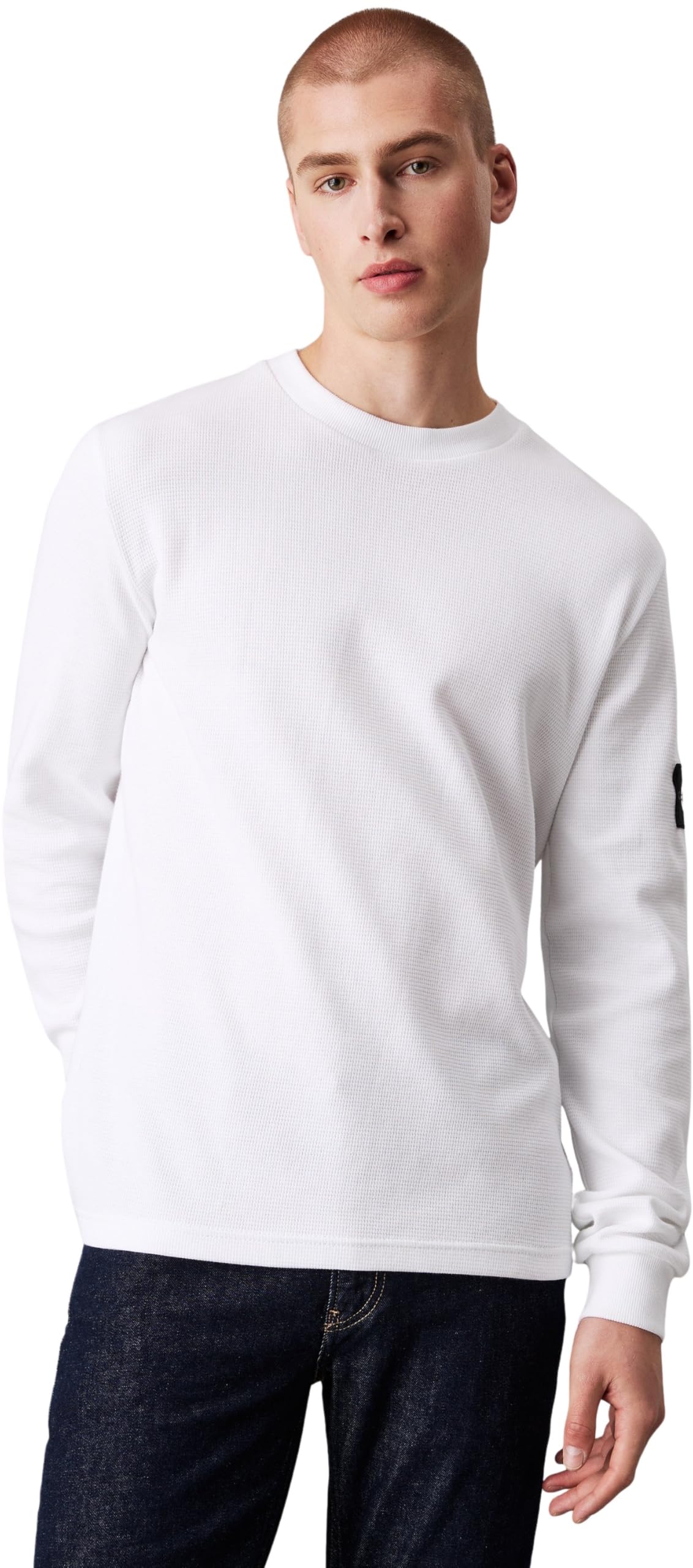 Jeans Men Long-Sleeve T-Shirt Badge Waffle LS Basic
