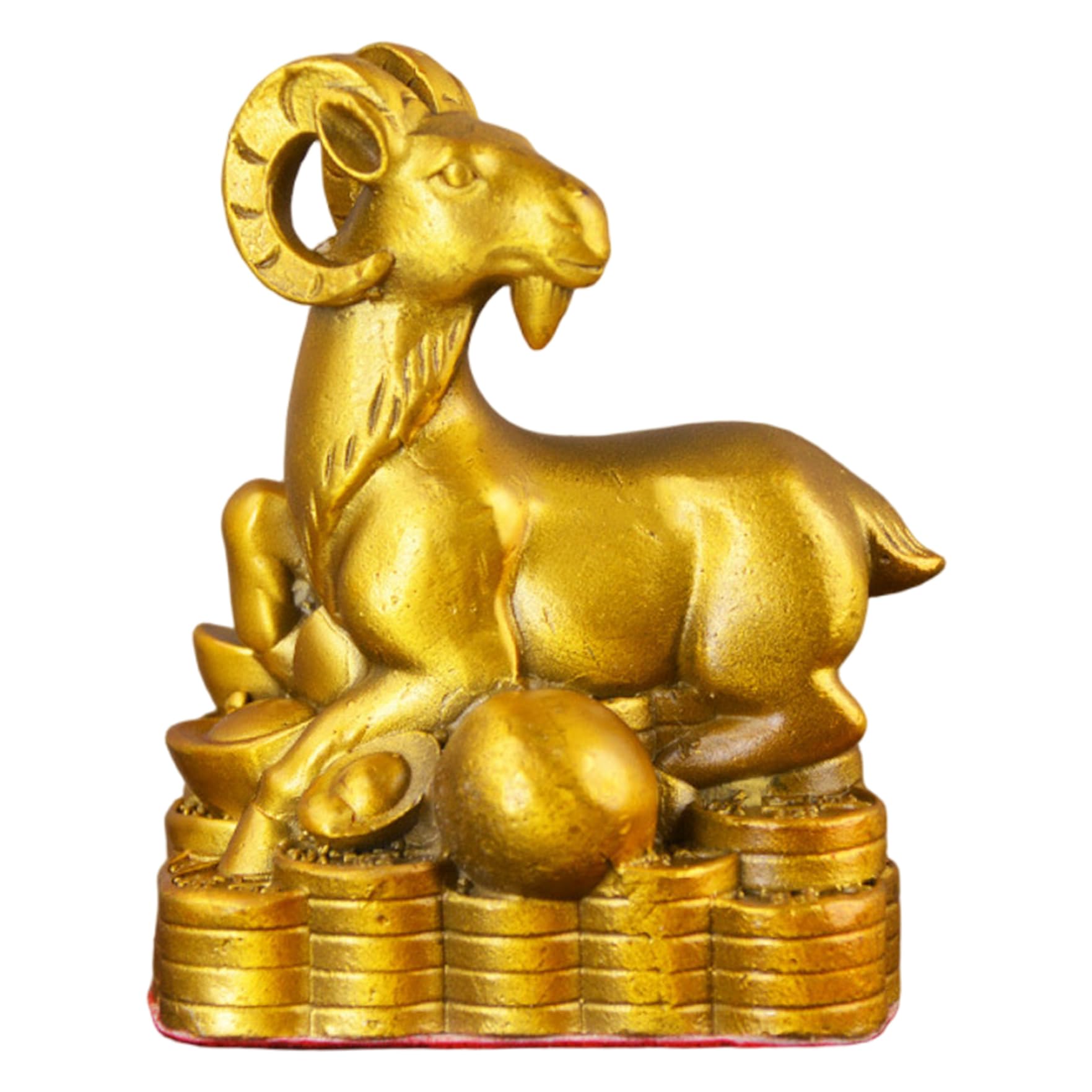 Chèvre en laiton artisanale : statue dorée du zodiaque pour décoration chic