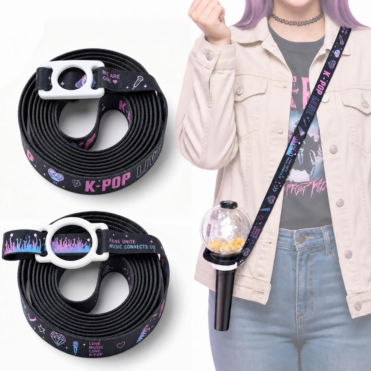 Bandoulière de transport K Pop Light Stick pour garder les mains libres en festival et concert