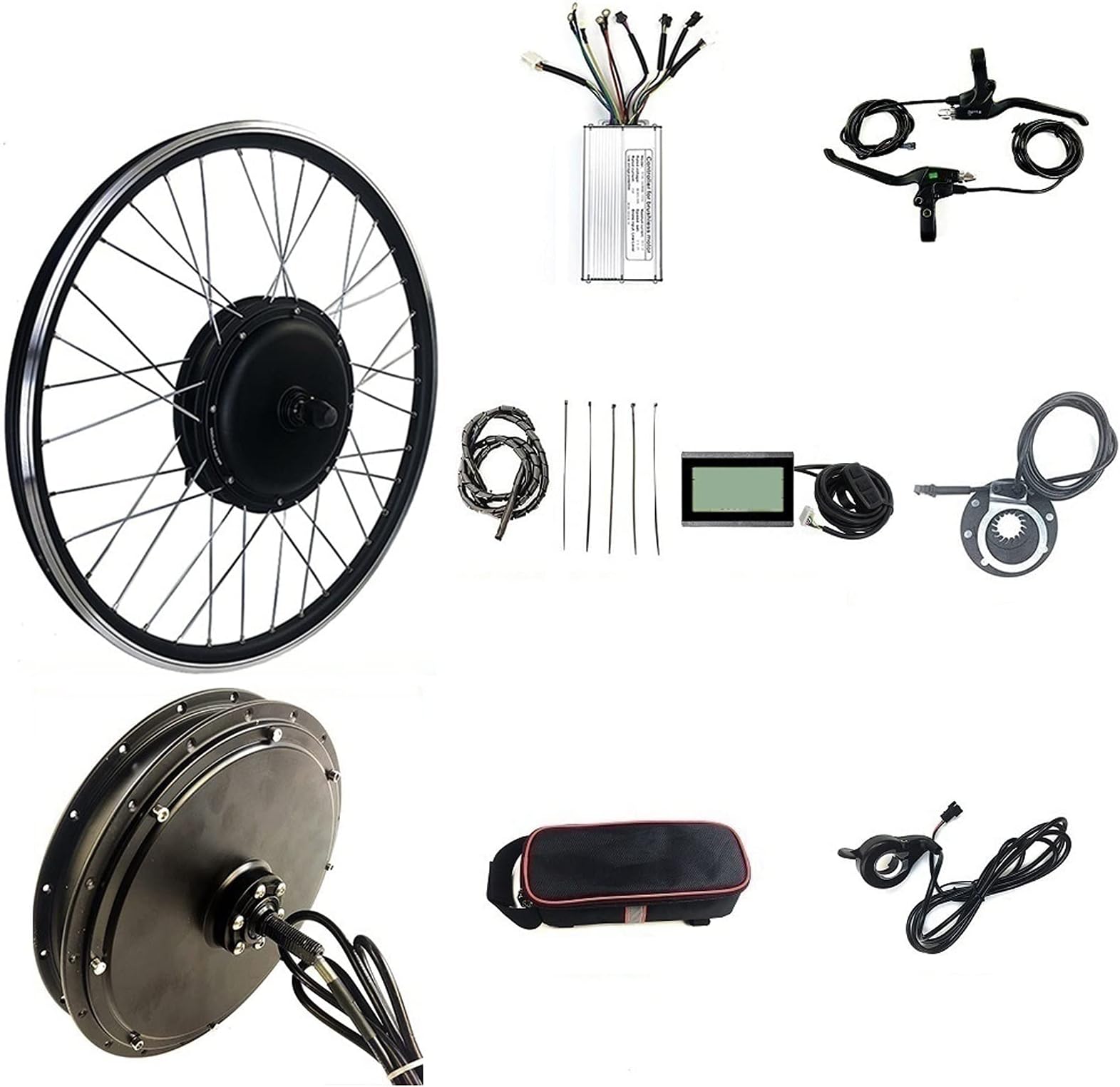 48V 1500W Ebike Conversion Kit, 20 24 26 27.5 28 29 700C Rear Wheel Brushless Gearless Hub Motor KT-LCD3 Display, Ebike Kit (Color :Spinning flywheel, Size :29er)