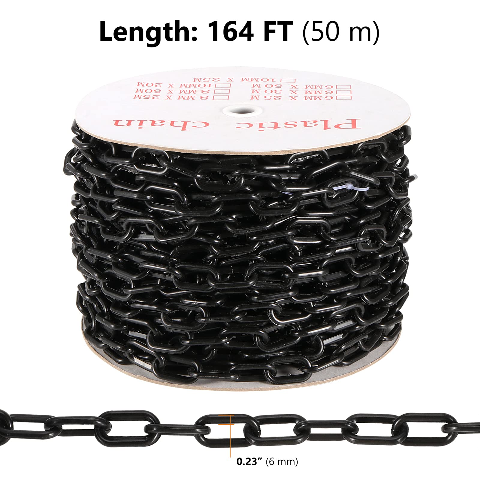 Snapklik.com : 164 Feet Black Plastic Chain, Weatherproof Plastic Chain ...