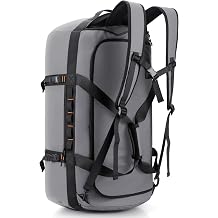Hulongo 40L/60L/90L Large Waterproof Duffle Bag Backpack for Men, Mens Duffel Backpack Bags for Traveling, Heavy Duty Grey, 90L