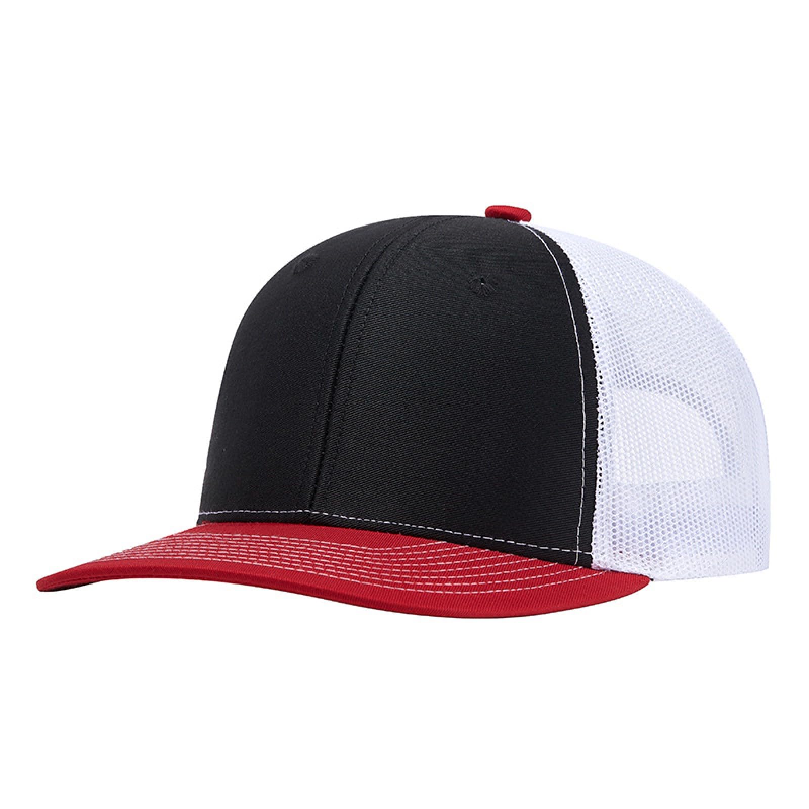 HaloHorus Curved Snapback Trucker Hat for Men Women, Adjustable Mesh Athletics Baseball Cap for Running, Fishing, Workout, P6-redblack-white, One Size — image 1