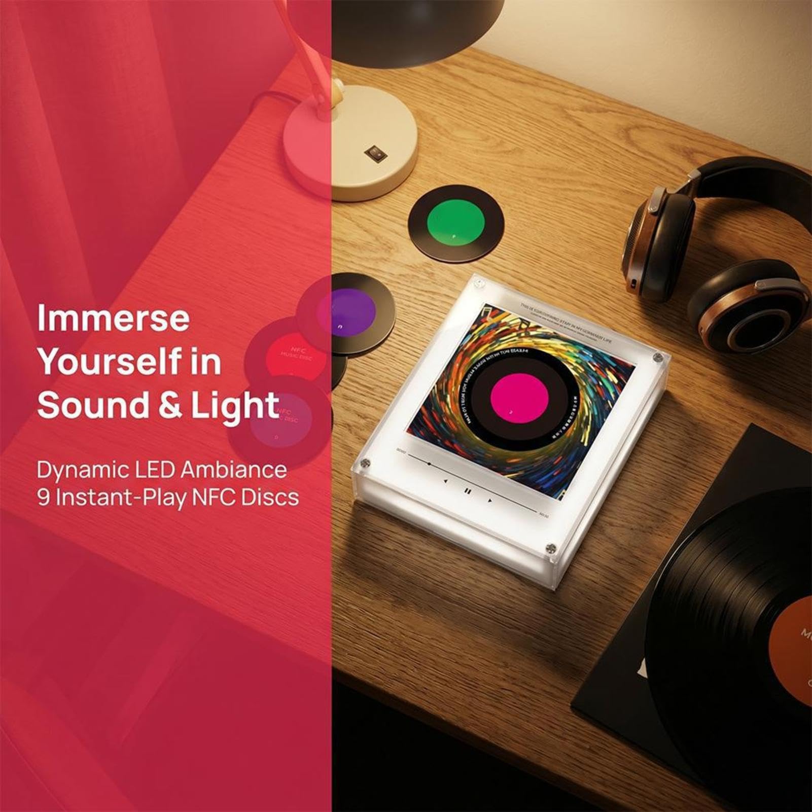 Calamite da frigorifero per musica, adesivi per dischi audio con rotazione | Calamite da frigorifero musicali con illuminazione per casa, cucina, appartamento, armadietto per feste