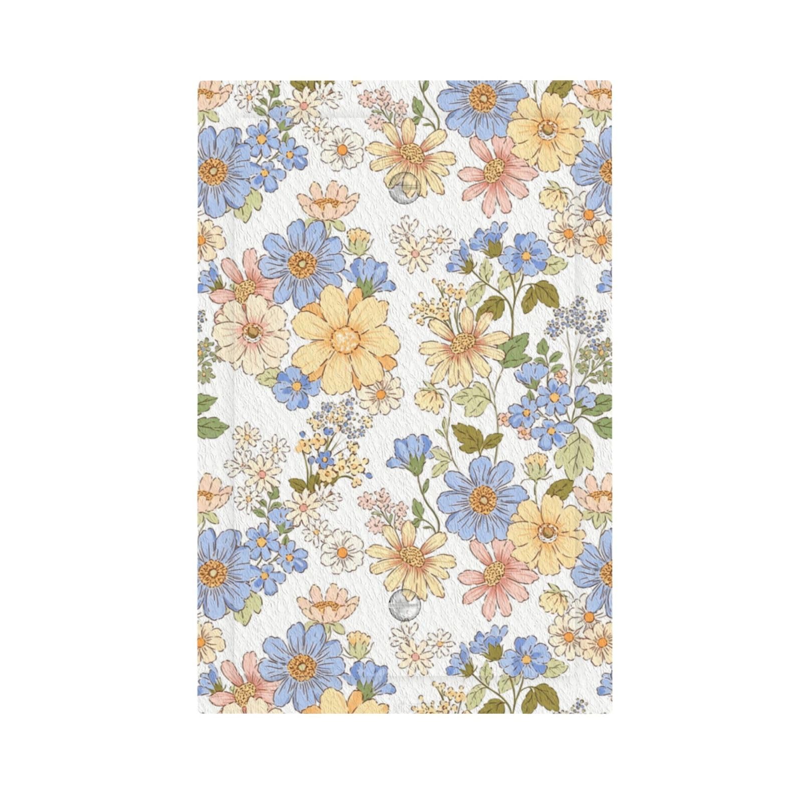 Dwbguo Decorative Light Switch Plate Covers Vintage Pastel Floral Wildflower 1 Gang No Device Boho Botanical Daisy Flower Single Blank Outlet Covers Wall Plate Light Switch Covers Home Decor