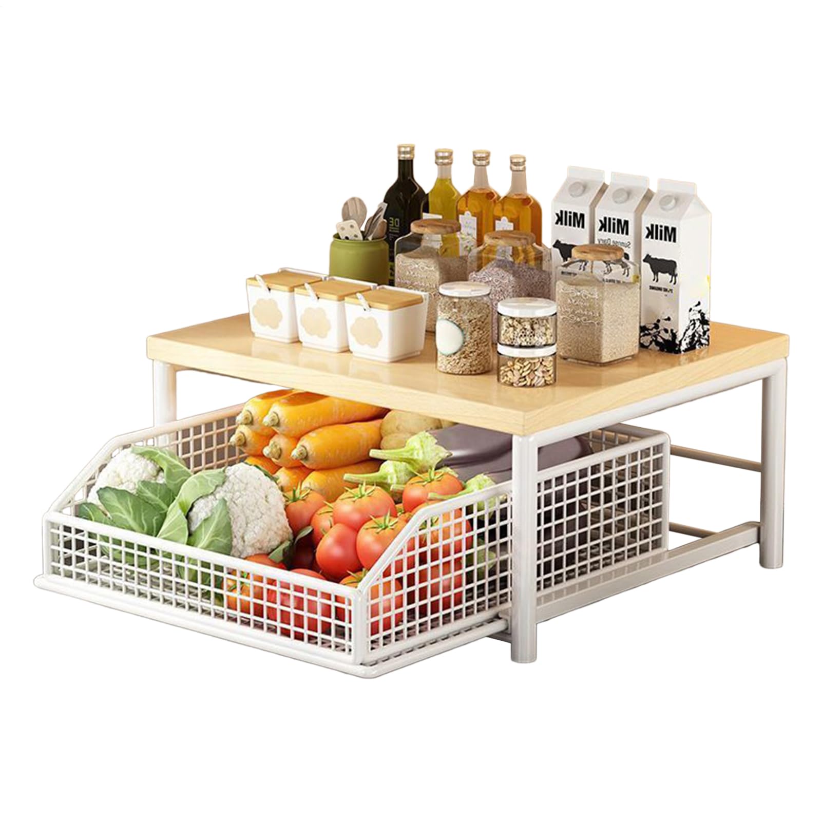Scaffale Per Organizzatore Verticale A Due Livelli | Organizzatore di Ripiani Culinari per Dispensa Cucina Bagno Doccia Bar Appartamento Casa Lavanderia Ufficio