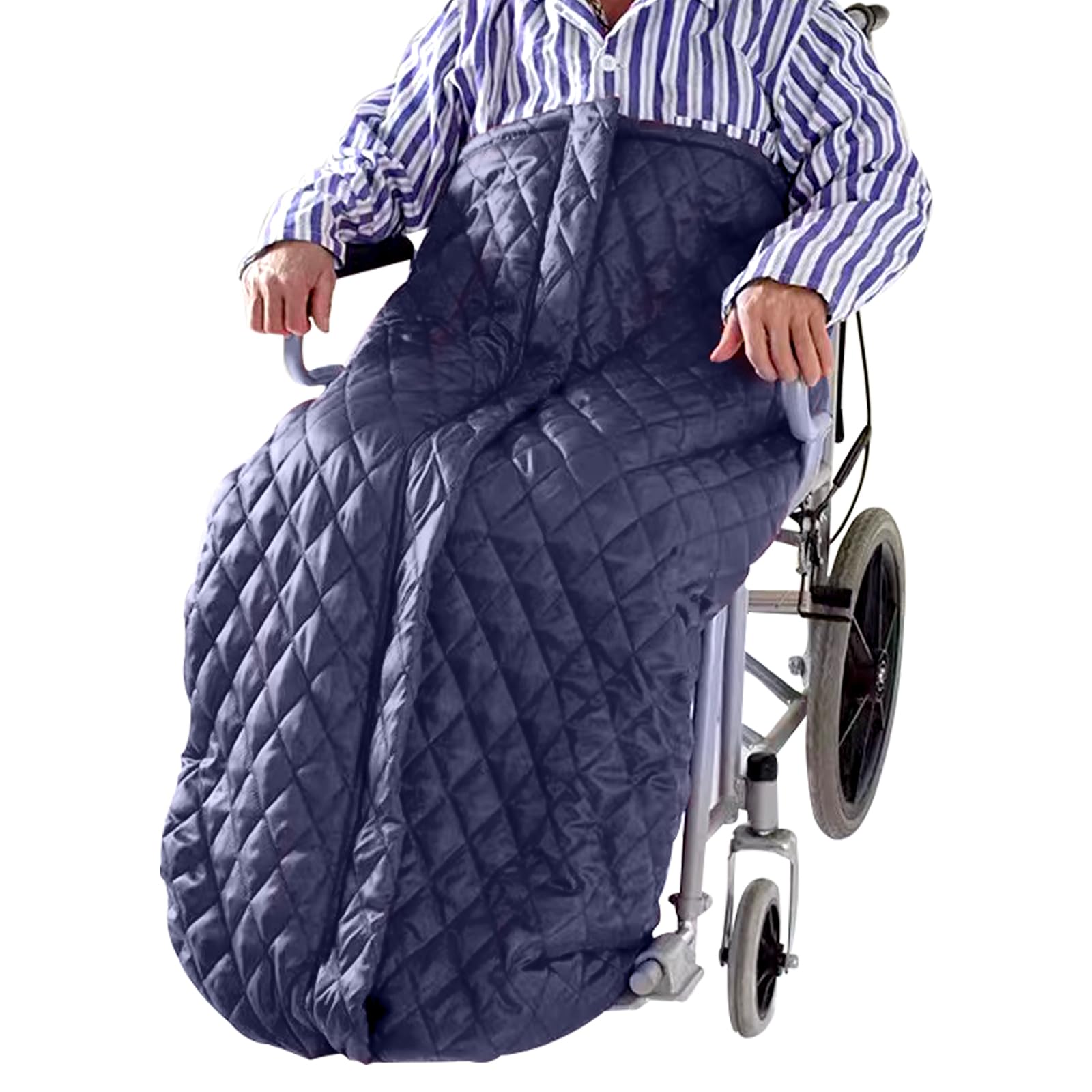 Manta térmica ligera para silla de ruedas, con cremallera, para la parte inferior del cuerpo, para personas mayores (azul)