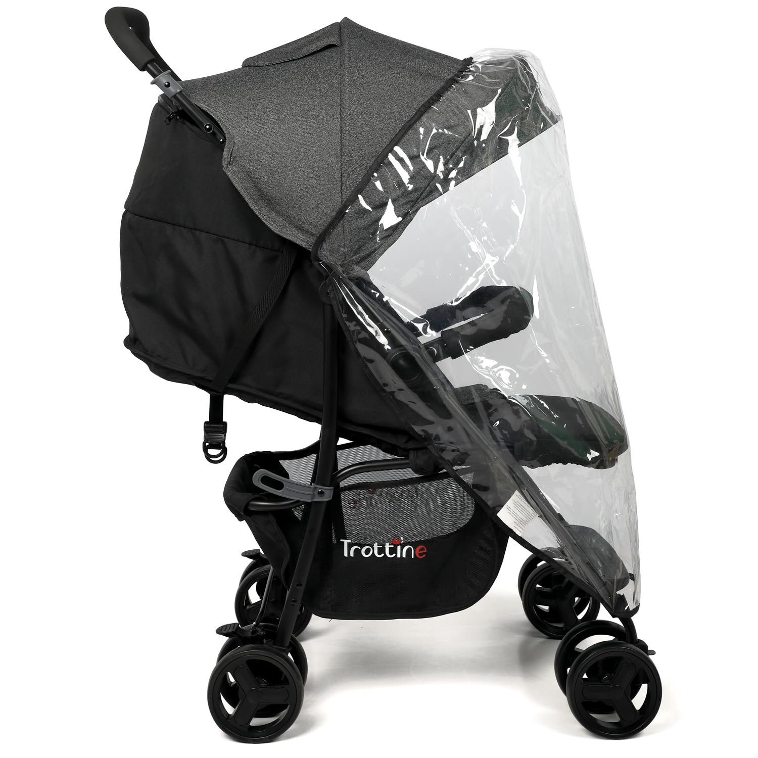 MEMPHIS Poussette Naissance Compacte et Légère, Inclinable Multiposition, Allongeable à Plat, Dossier Matelassé, Canopy Avec Hublot, Panier Shopping, Habillage Pluie, Pliage Compact - Silver