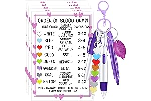 7-Piece Nurse Pen Set with Order of Blood Draw Badge Card