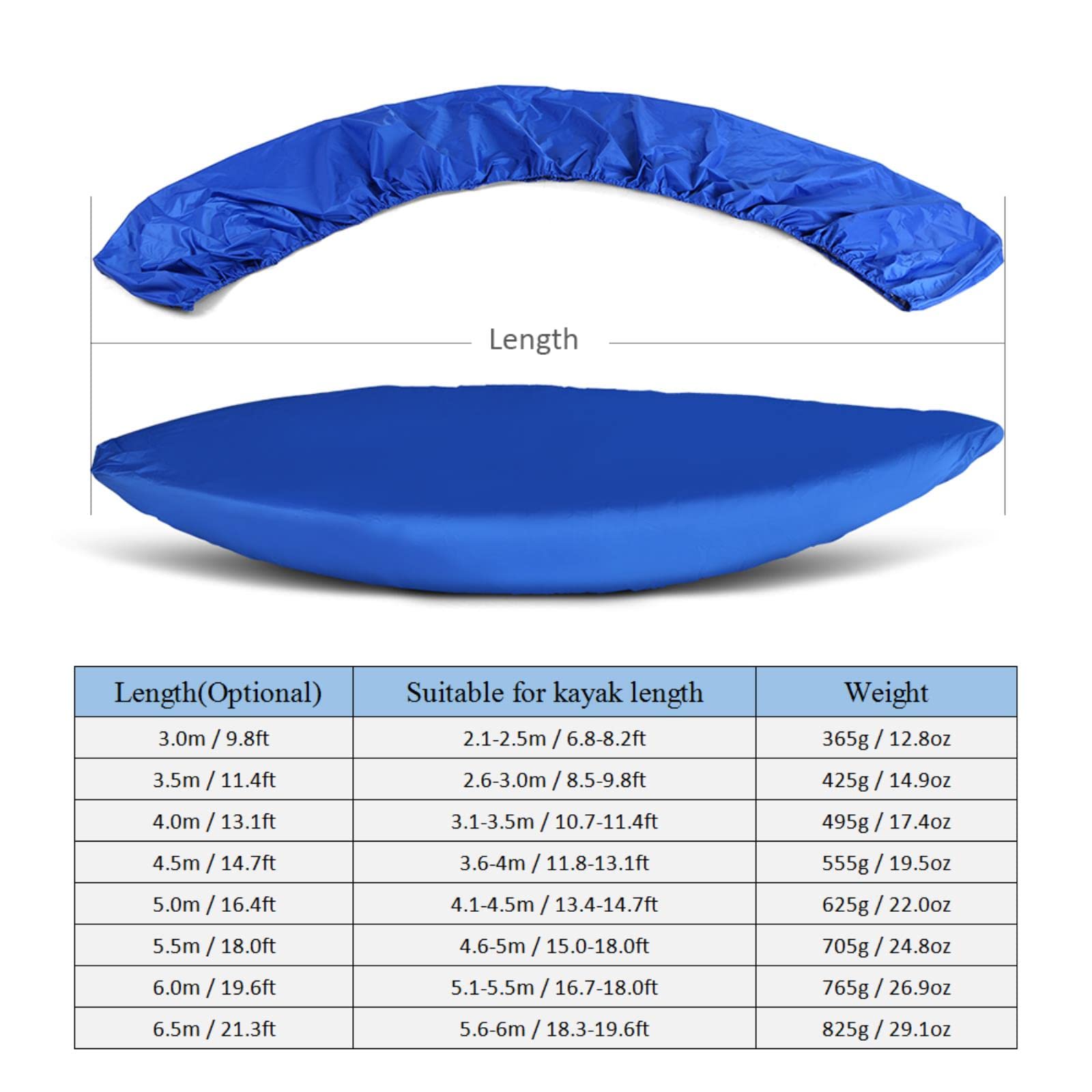 Copertura Professionale Universale per Canoa Kayak per Barche Copertura Antipolvere Scudo Impermeabile Resistente ai Raggi UV per Copertura Canoa Kayak per Barche-Blu 5m