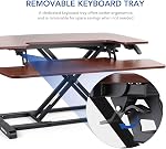 SANODESK Stand Up Desk Converter -35" Standing Desk Riser with Deep Keyboard Tray for Laptop