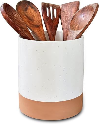 Mora - Soporte de cerámica para utensilios de cocina, cuchara de madera y espátula para encimera, decoración moderna del hogar, organizador de disponible en Yaxa El Salvador