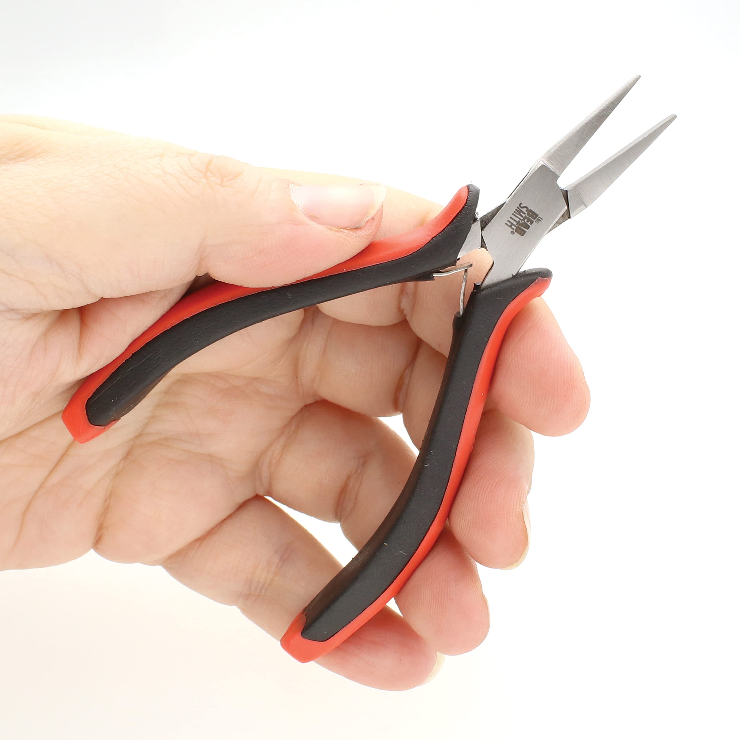 The Beadsmith Szczypce płaskie, 127 mm z głowicą ze stali polerowanej, ergonomiczny, wygodny uchwyt ze sprężyną dwuskrzydłową