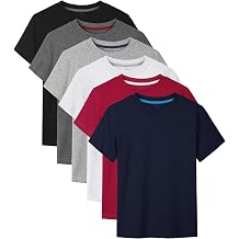 6 Pack Boys Shirts Cotton Short Sleeve T-Shirts for Boys Kids Clothes Tops