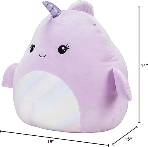 Vista 27 de Squishmallows Rosie Cerdo Manchado de 16 pulgadas con Corona de Flores Amarillas - Peluche Oficial de Kelly Toy Grande Ultrasuave - Exclusivo