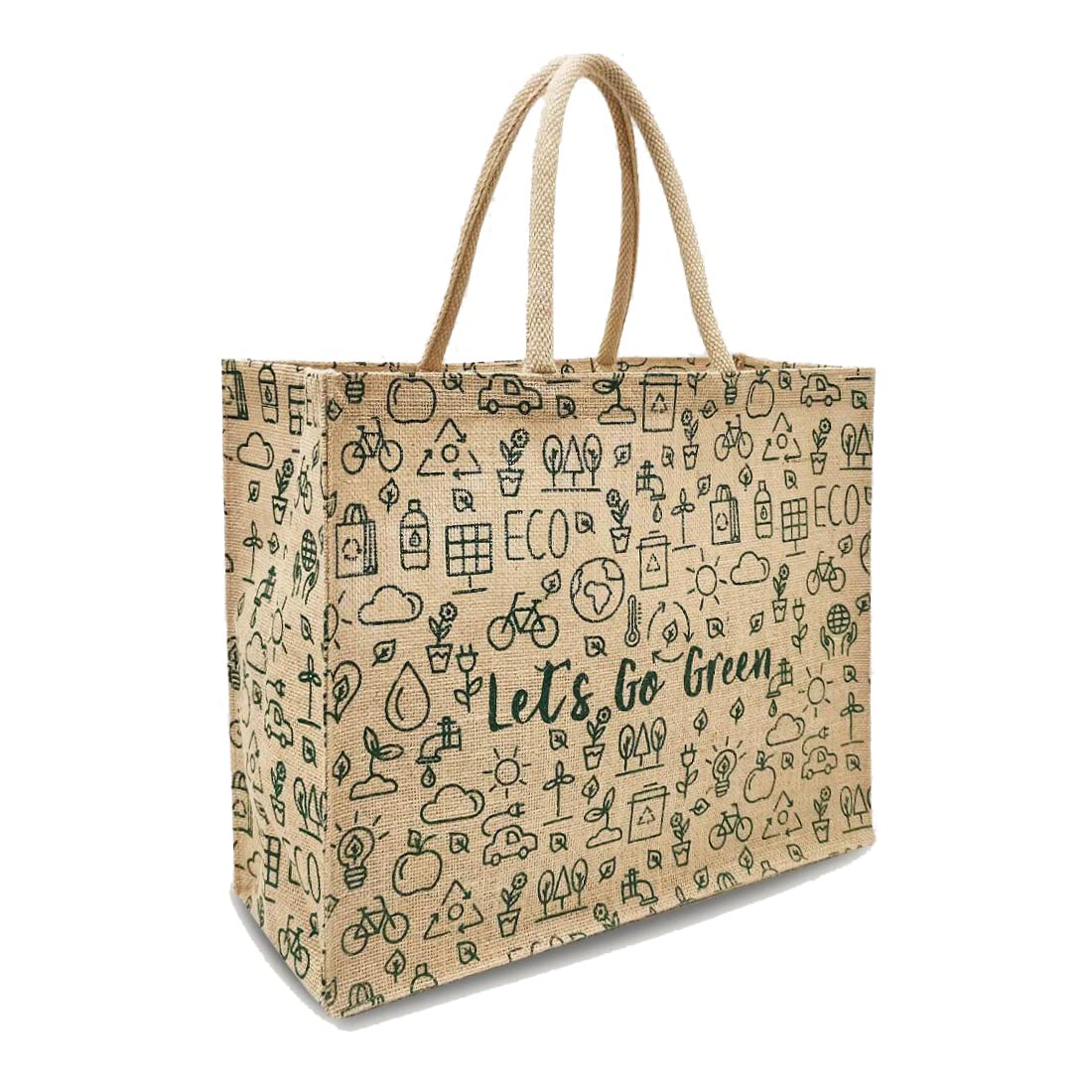 EarthbagsPrinted Shopper with Padded Handles (Go Green)