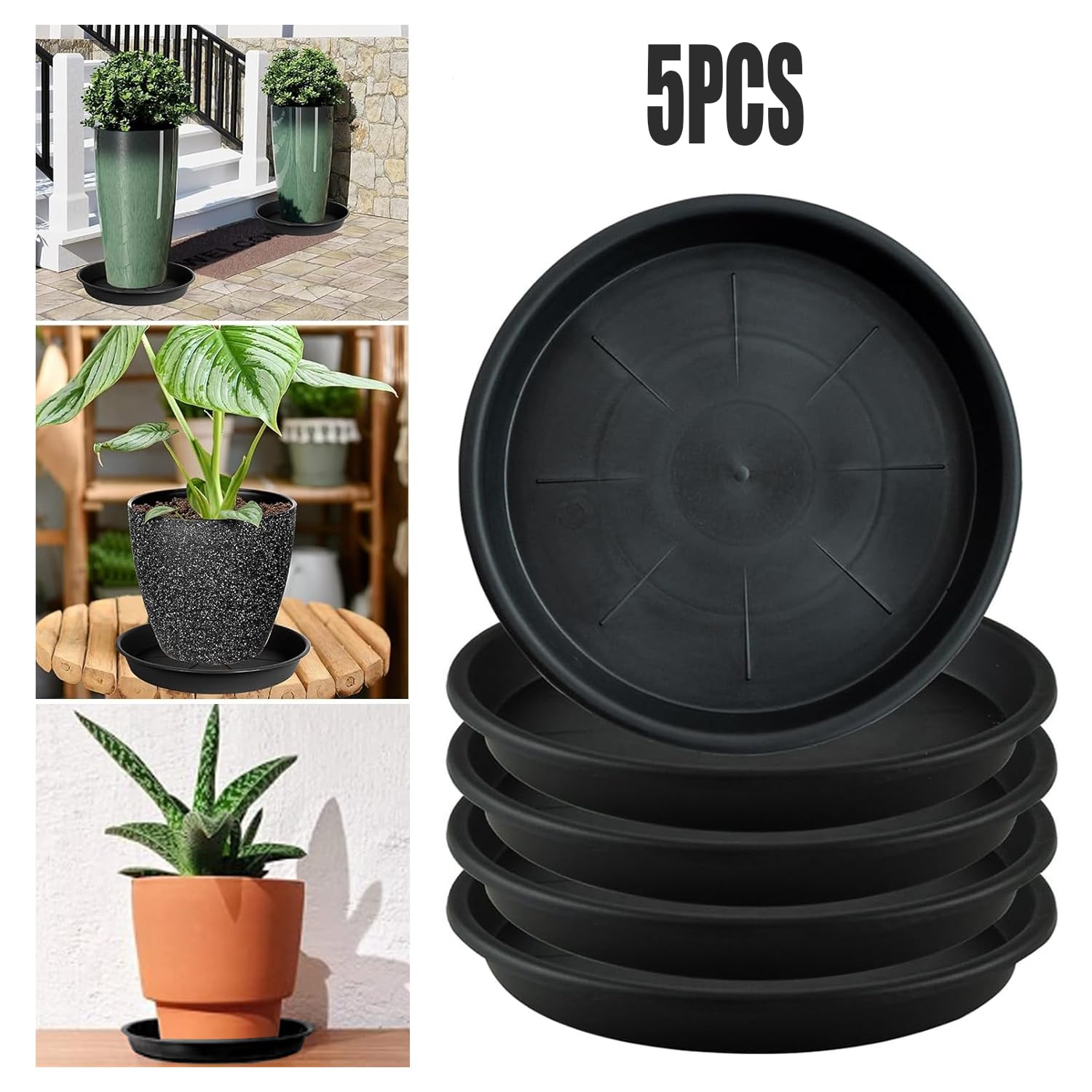 hzbaiyi 5 Pack Plant Saucers - Image 3