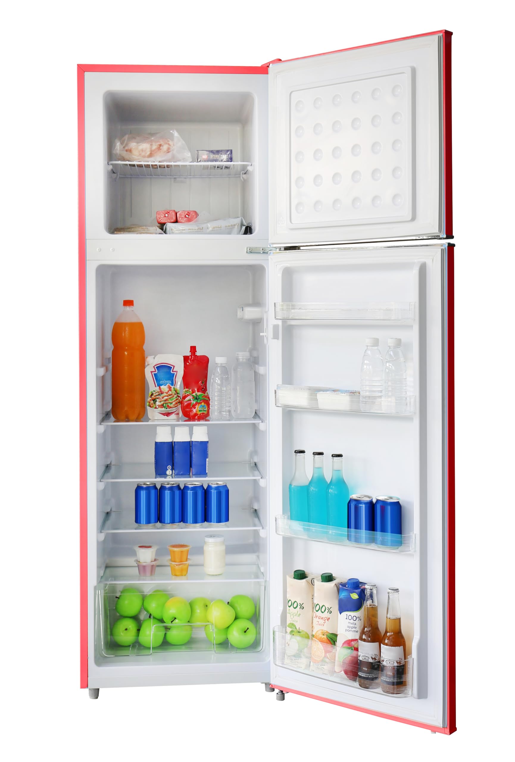 RCA RFR1055, Retro Apartment Size Refrigerator with Top Freezer - 2 Door Fridge with 10 Cu Ft of Storage (RED) on Fridge.com