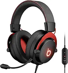 Basike Headset Gamer Pro Ba-FON340 - Fone de ouvido jogos para PC com Microfone, Modo FPS/Música, Falante de 50mm, Almofadas macias, USB Compatível com Win7/10/11/MAC/PS4/PS5 (Preto)
