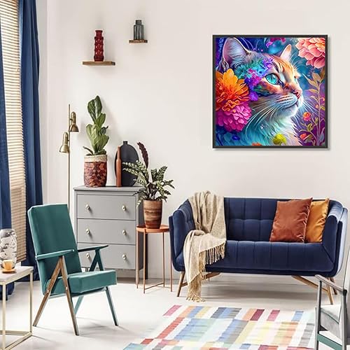 Miniatura 4 de ijbnhd Pintura de diamante de gato de taladro completo, kit de pintura de diamantes 5D, diamantes de imitación redondos, kits de pintura de