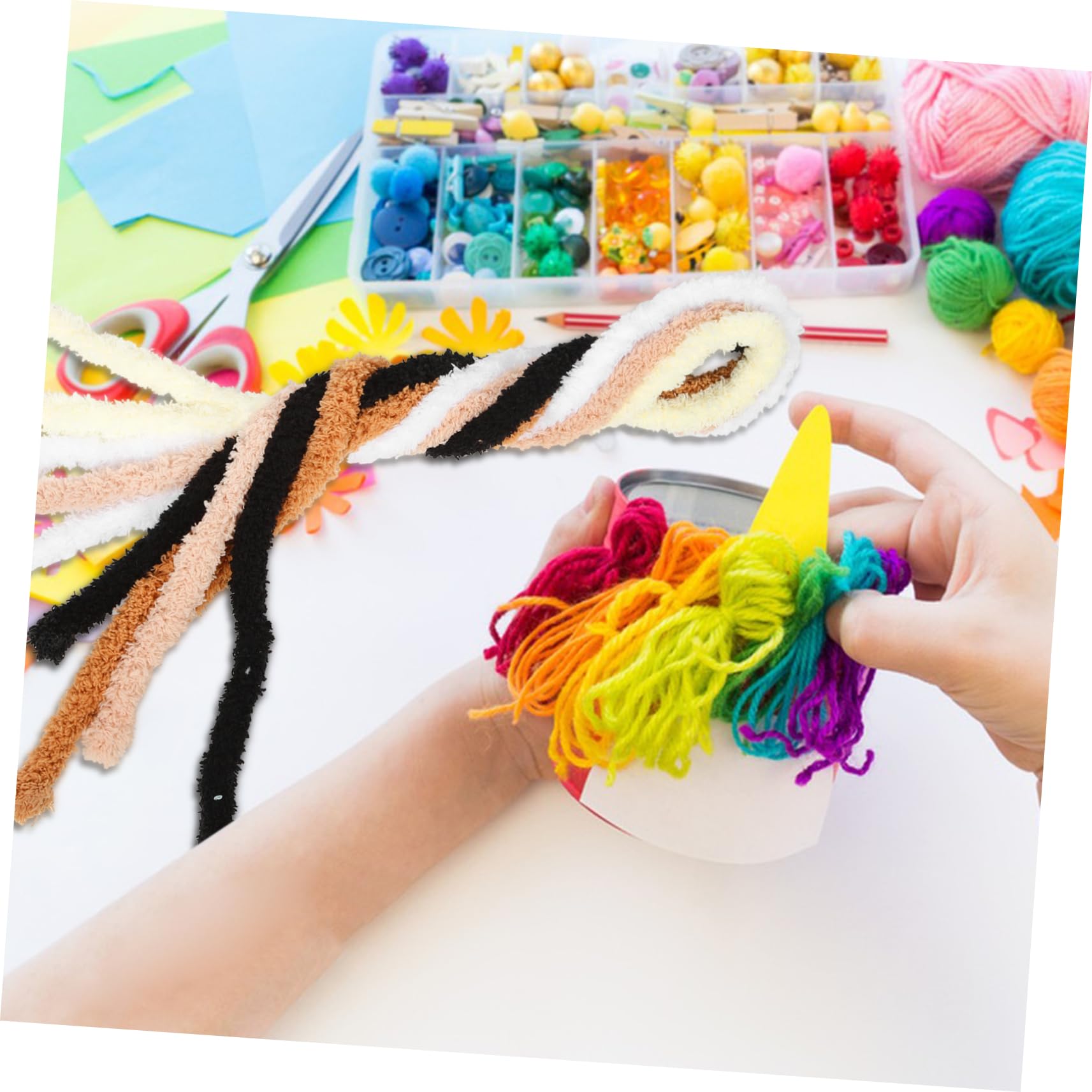 ARTSEWPLY 10Pcs Chenille Stems Twisting Sticks Craft Supplies for DIY Projects Bright Handmade Tool for Adults Fun Educational Activity for Creative Crafts