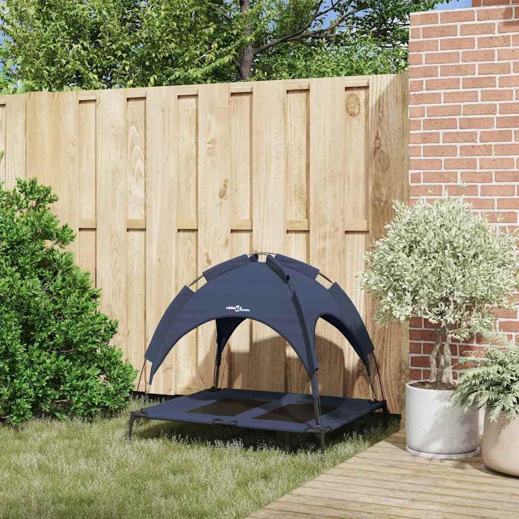 Cama para perros elevada, 92 x 77 x 82,5 cm, de acero, extraíble, para perros grandes, medianos y pequeños, salón, jardín, terraza