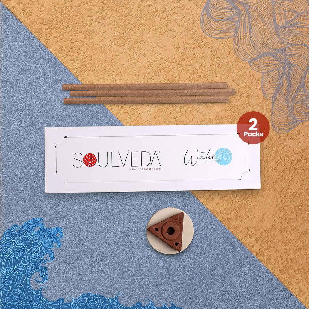 Soulveda Water Premium Solid Dhoop Sticks Pack of 2 | Refreshing Seashore Fragrance | 100% Traceable & Sustainable | Meditation, Gatherings & Purification Rituals | from House of Cycle-image-3